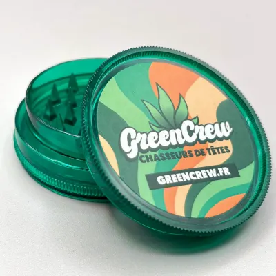 Grinder fleurs CBD 60 mm 3 parties vert | Green Crew